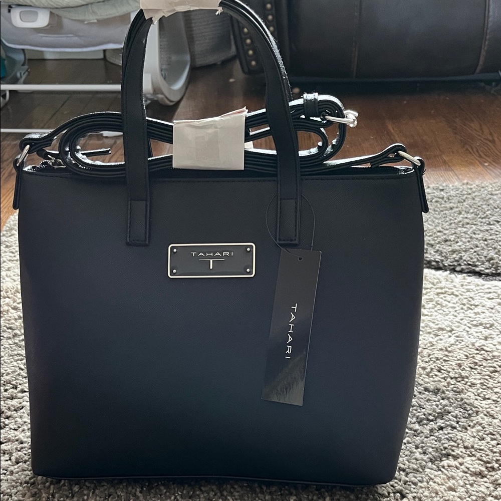 Tahari Classic Black Tote Bag